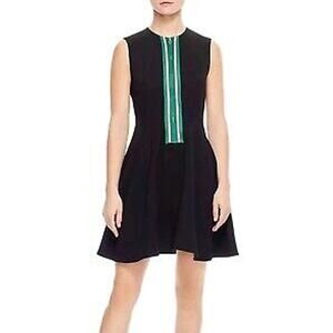 Sandro Black and Green Mini Dress